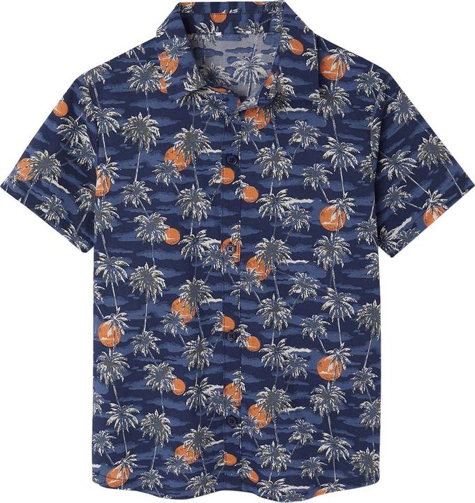 Image du produit Vertbaudet Kurzärmeliges Jungen Hemd mit Palmenprint (116)