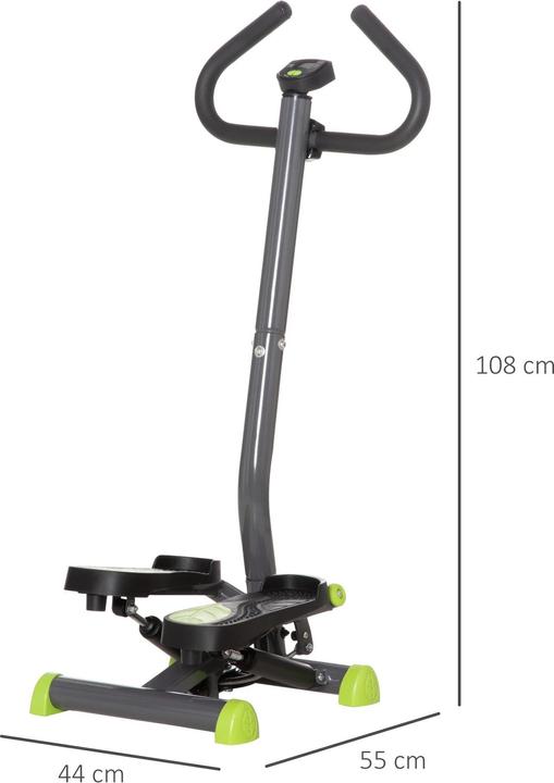 Immagine prodotto Swisshandel24 Hometrainer Stepper Fitness Swing Stepper con schermo LCD e maniglia fino a 100 kg Acciaio ABS