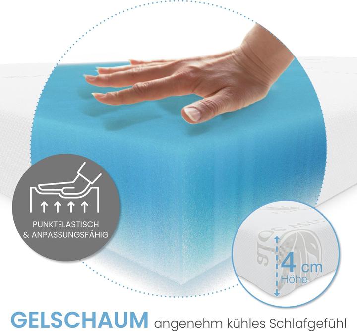 Image du produit Bestschlaf Topper en mousse de gel, hauteur 4 cm (90 x 200 cm)