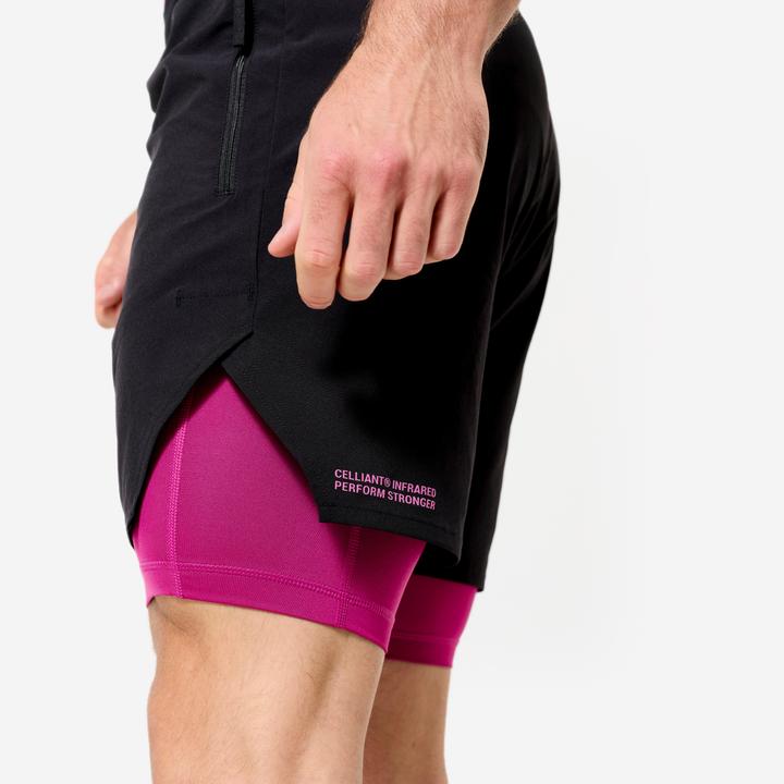 Immagine prodotto Domyos Shorts Herren Performance atmungsaktiv leicht Celliant - schwarz/violett (XL)