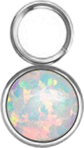 Produktbild Star Piercing Anhänger silber ein Opal weiss (ohne Messing, Chirurgenstahl 316L)