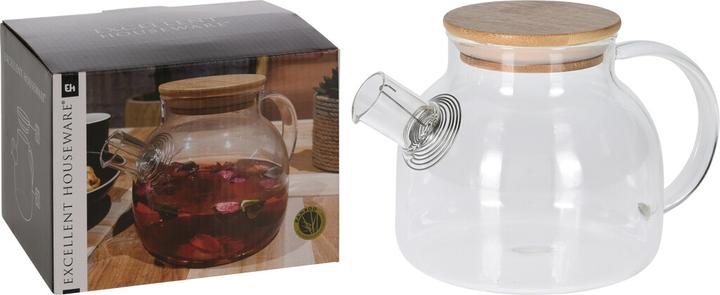 Actual product image Kerbl Glass teapot with bamboo lid (1 l)