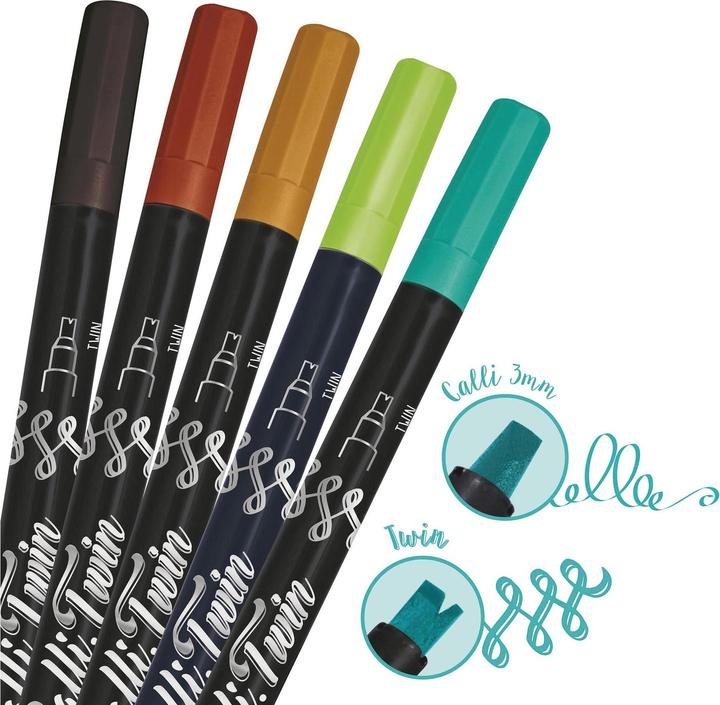 Immagine prodotto Online CALLI BRUSH TWIN - Penna in fibra (Multicolore, 5 x)