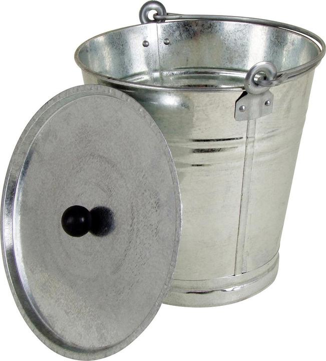 Image du produit Natura Punto Seau en zinc avec couvercle et anse, capacité 12 l (29,5 x 32 cm)