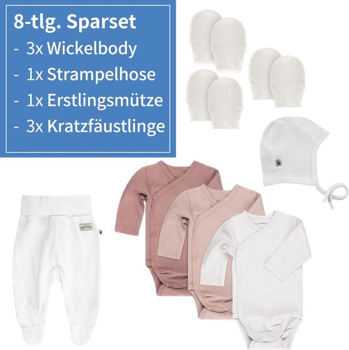 Actual product image La Loona LaLoona rompers & sets 8-piece changing bodysuit set incl. rompers, first baby hat (One size)