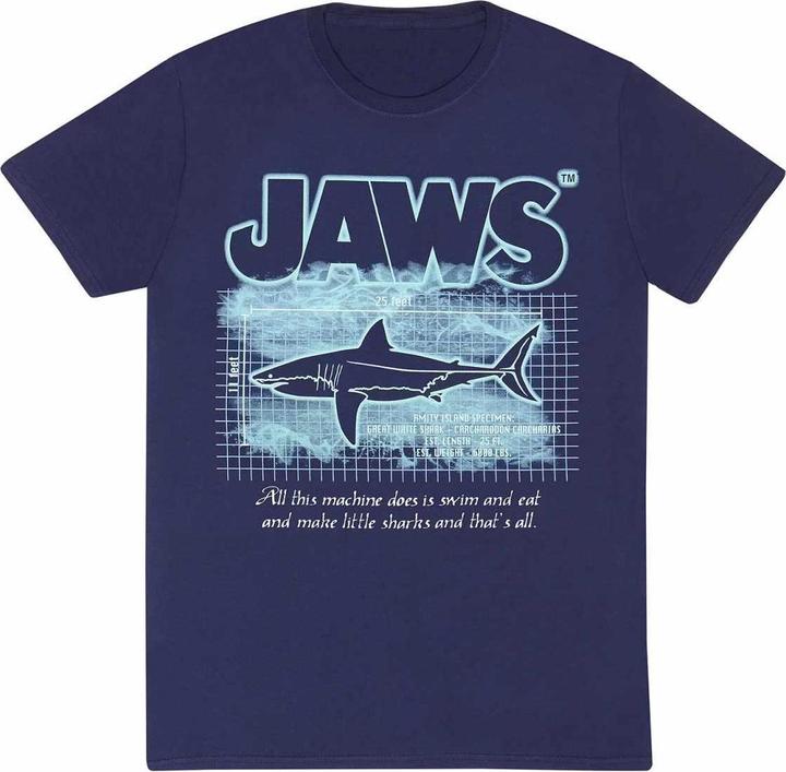 Produktbild JAWS Erwachsene Grosses Weisses Info TShirt (S)