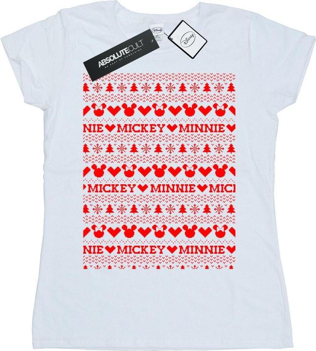 Disney Mickey And Minnie Christmas Fair Isle TShirt (S)