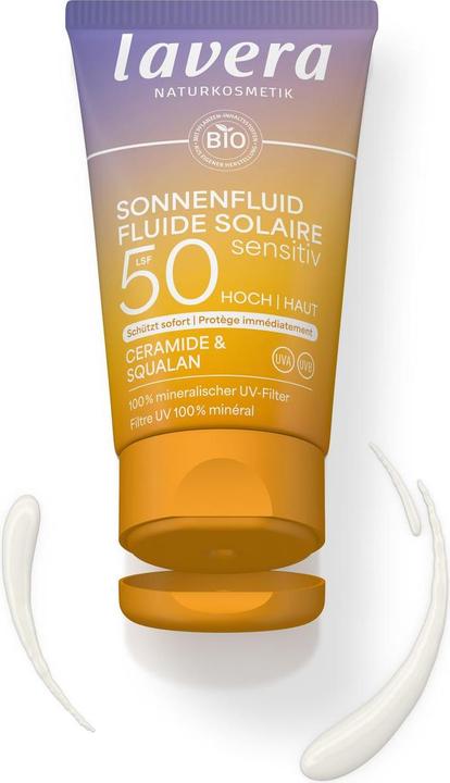 Actual product image Lavera Sonnenfluid sensitiv LSF50 Tube 40 ml (Sun cream face, SPF 50, 40 ml)