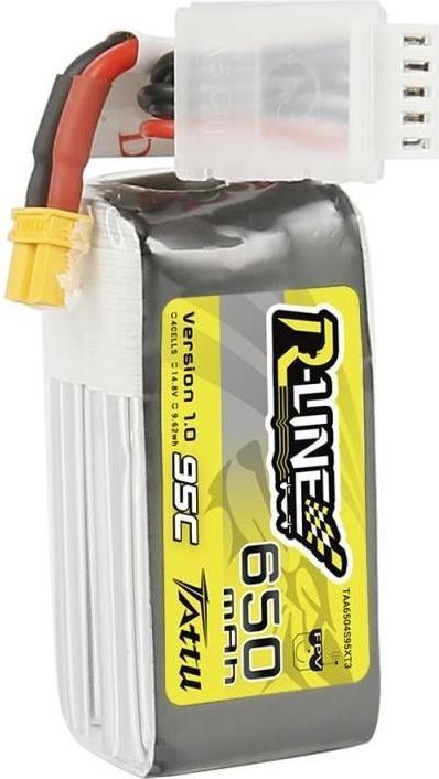 Image du produit Tattu Modèle de batterie (LiPo) 14,8 V 650 mAh Nombre d'éléments : 4 95 C Softcase XT30 (14.80 V, 650 mAh)