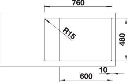 Actual product image Blanco ZIA XL 6 S Compact (Fitted sink, 78 cm, 50 cm)