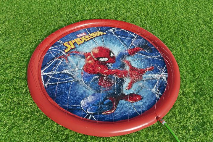 Actual product image Bestway Inflatable Paddling Pool Mat with Fountain Spider-Man 165 cm 98792