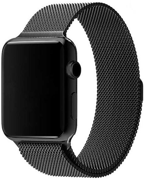 Immagine prodotto PhoneLook Bracciale milanais en acier noir 42mm / 44mm / 45mm (42 mm, 44 mm, 45 mm, Alluminio)