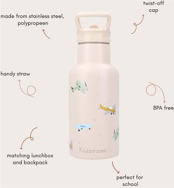Produktbild Kidzroom Trinkflasche Sweet Sips Flugzeuge, 350ml (0.35 l)