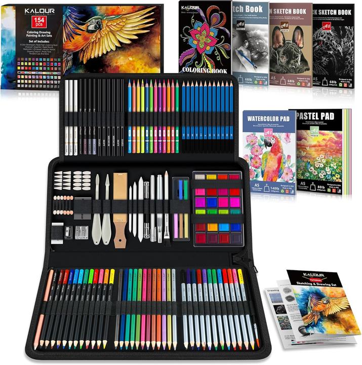 Actual product image Kalour 154-piece sketching and drawing set