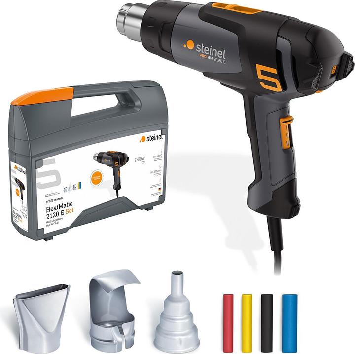 Actual product image Steinel Heissluftgebläse HM 2120 E mit CH-Stecker im Koffer, inkl. 3 Düsen und Schrumpf