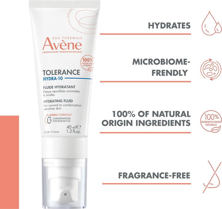 Actual product image Avène Tolérance Hydra-10 Moisturising Fluid (40 ml, Face fluid)