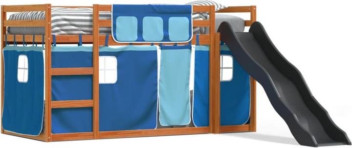 Actual product image VidaXL Bunk bed with slide and curtains (90 x 200 cm)