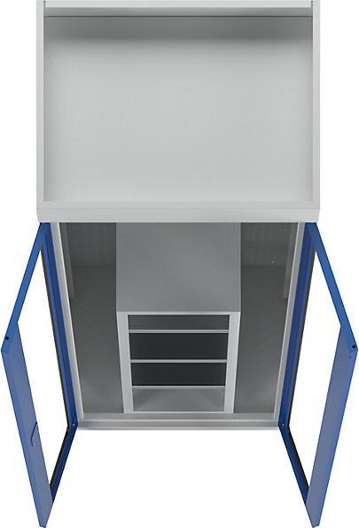 Actual product image MBA-System STANDARD equipment and cleaning cupboard, with vision panel doors, light grey / (37 cm, 112 cm)