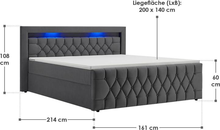 Produktbild Juskys Boxspringbett Leona (140 x 200 cm)