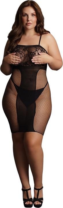 Actual product image Le Désir Knee Length Lace and Fishnet Dress (One size)