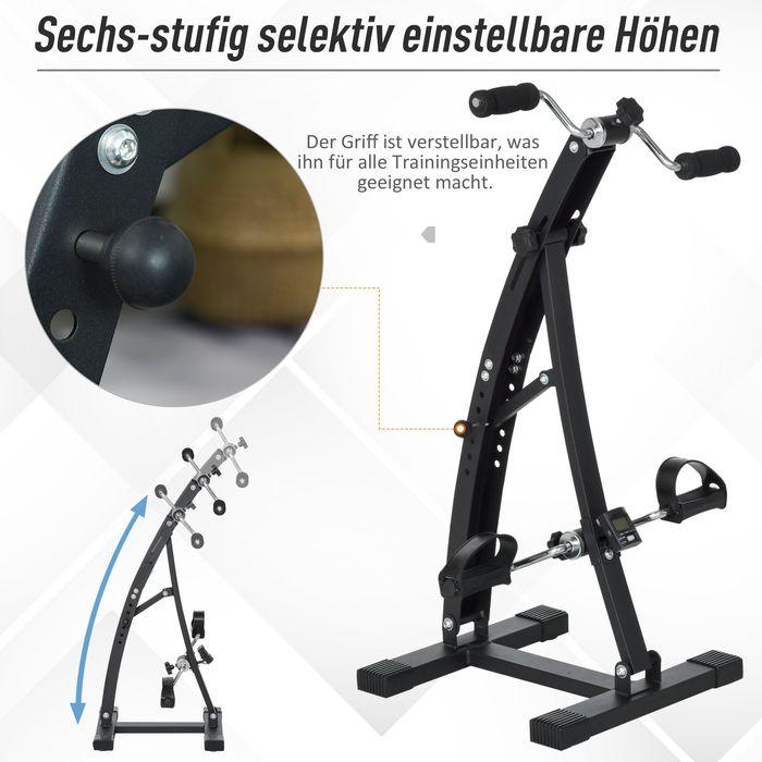 Produktbild Swisshandel24 Heimtrainer Bewegungstrainer Pedaltrainer für Senioren Stahl Schwarz 41 x 50 x 96cm