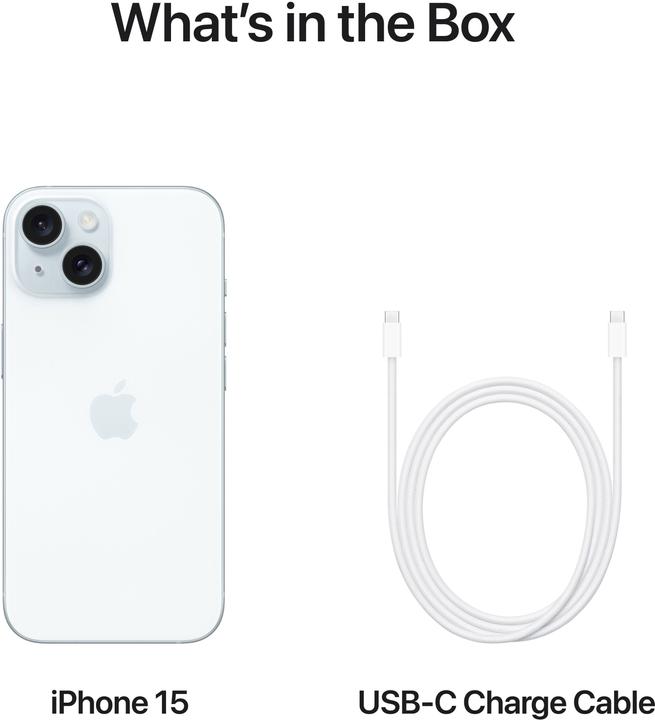 Produktbild Apple iPhone 15 (128 GB, Blue, 6.10", SIM + eSIM, 48 Mpx, 5G)