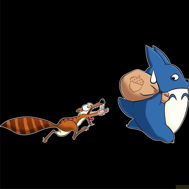 Immagine prodotto OkiWoki Parodie - Blauer Totoro Die Eichel Liebe - S Grosse (L)