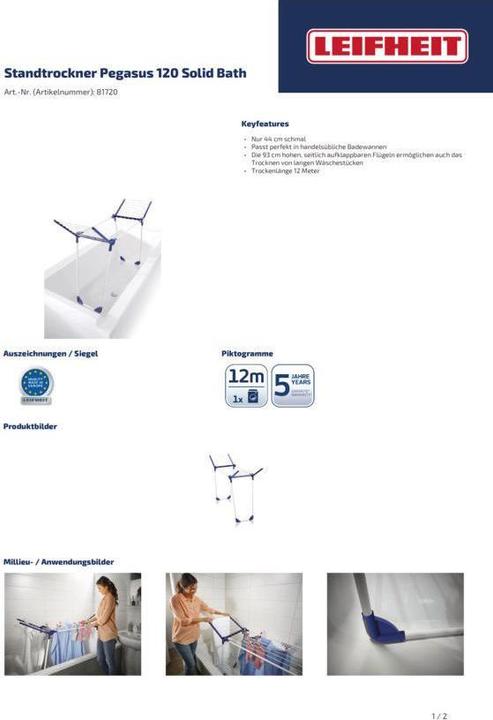 Image du produit Leifheit Pegasus 120 Compact (12 m)
