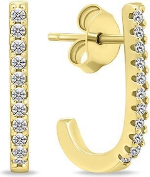 Produktbild Brilio Silver - Original gold-plated earrings with zircons EA618Y
