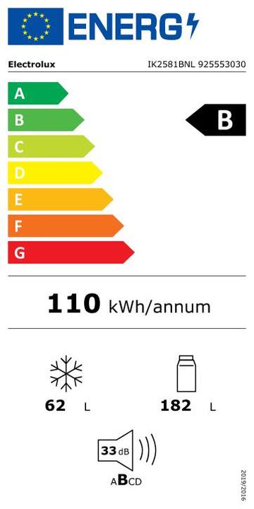 Energie-Label Electrolux IK2581BNL (245 l)