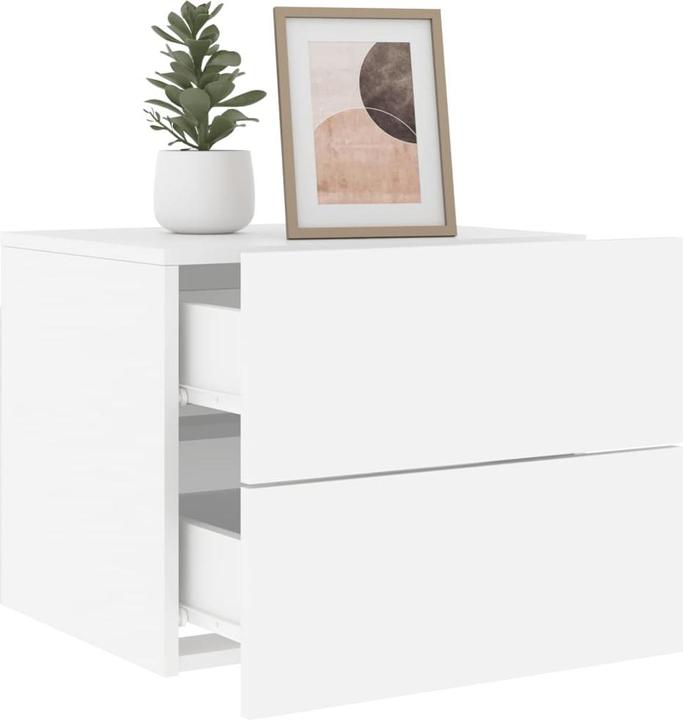 Image du produit VidaXL Tables de chevet murales avec lampes LED 2 pcs. Blanc,Couleur (50 x 39 x 41 cm)