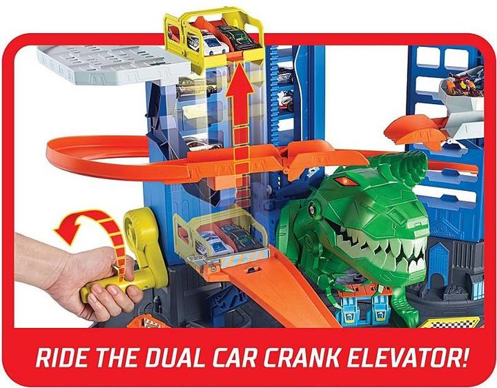 Produktbild Hot Wheels City Megacity Parkgarage mit T-Rex-Angriff