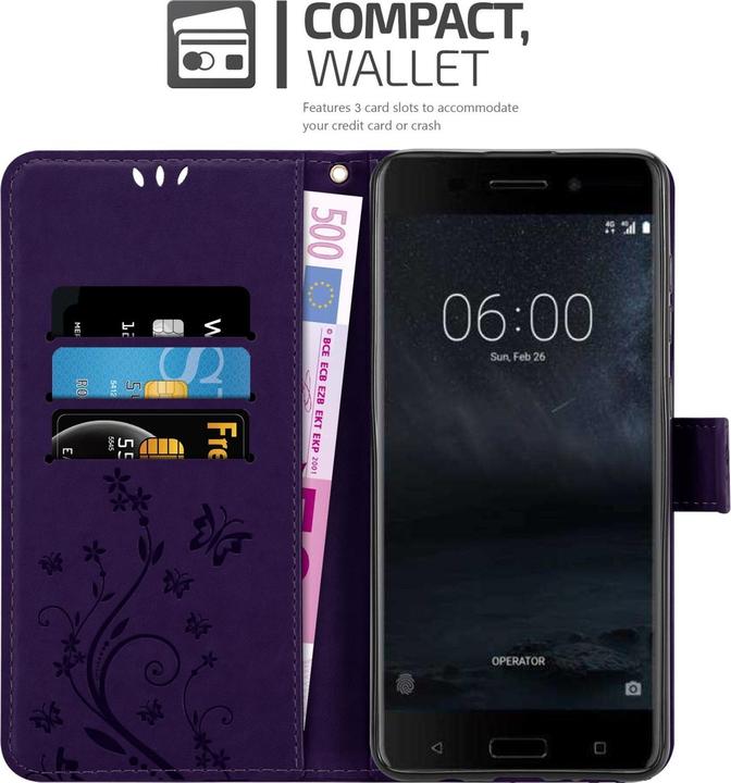 Actual product image Cadorabo Flower Book Case for Nokia 6.1 (Nokia 6.1)