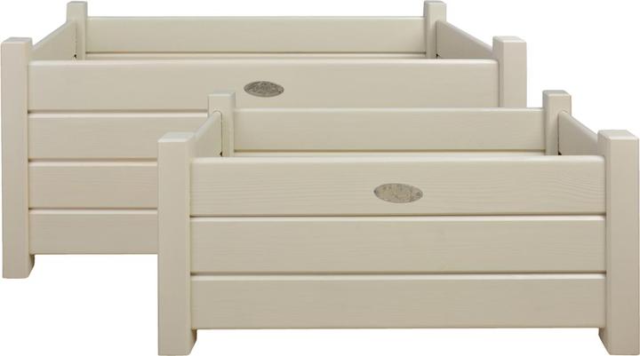 Produktbild Esschert Design Pflanzkästen rechteckig weiss, Set S/L (30.30 cm)