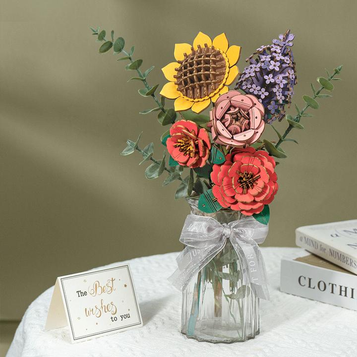 Image du produit Robotime Tournesol - Fleur en bois en kit