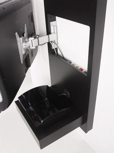 Image du produit Gisan Support TV mural, jusqu'à 37" et 20kg, tiroir avec fermeture douce, noir (Mur, 37", 20 kg)