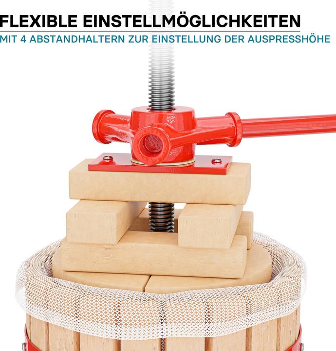 Produktbild Wiltec Obstpresse 30L mit 3x Presstuch Maischepresse Weinpresse Saftpresse