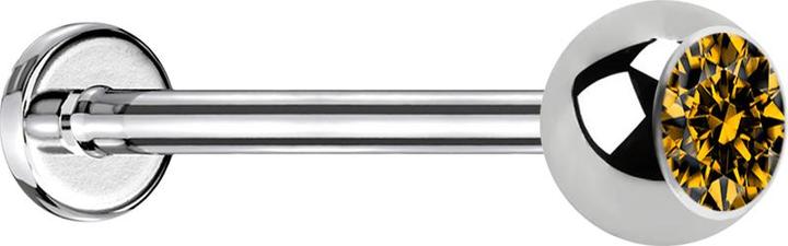 Immagine prodotto Star Piercing Flesh Tunnel schwarz mit Kristall silber (Silicone, senza ottone Acciaio chirurgico 316L)