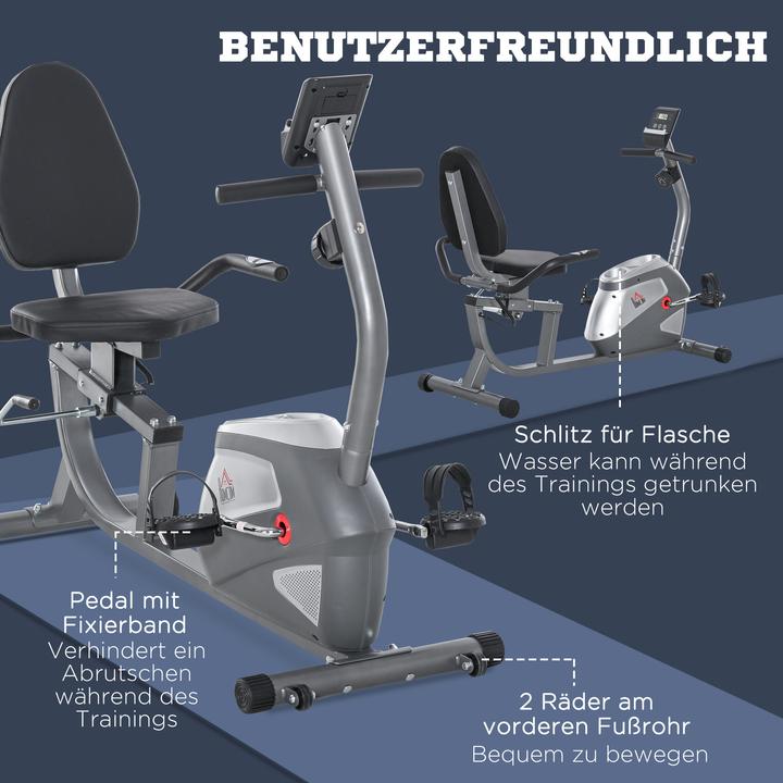 Produktbild Homcom Liegeergometer mit LCD-Anzeige und 8 Stufen