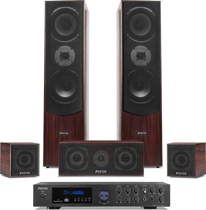 Produktbild Fenton set home cinema - home cinema set met 5 speakers + versterker met Bluetooth en mp3 speler - 5 (Set)