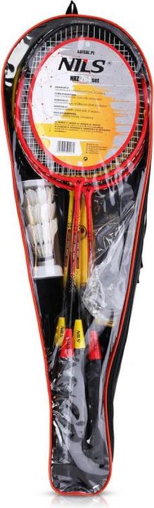 Produktbild Nils NRZ264 ALUMINIUM Badmintonset 4 Schläger 3 Federpfeile 600x60cm Netz Koffer