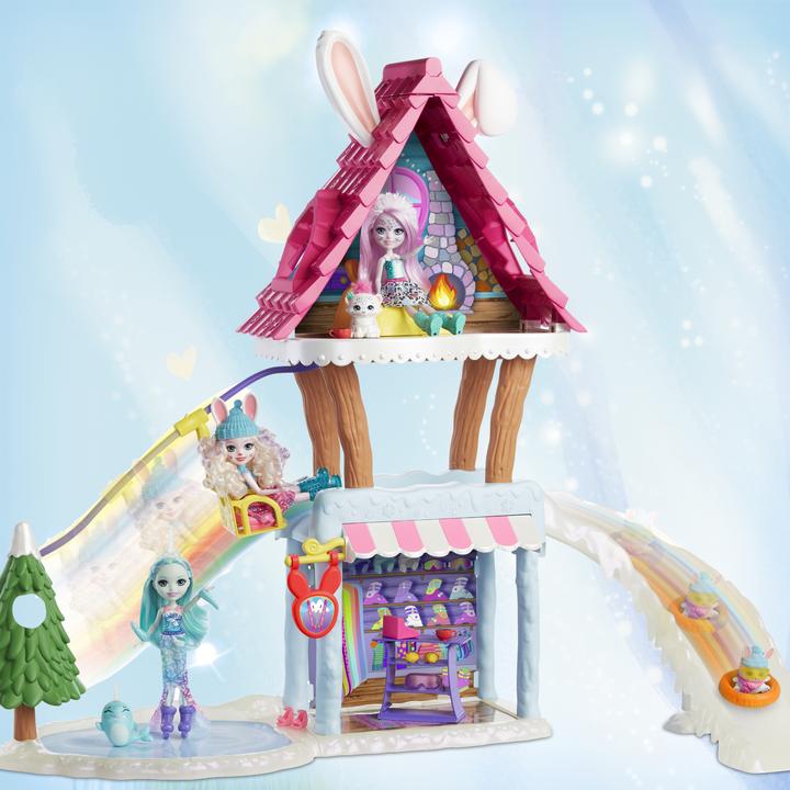 Actual product image Enchantimals Hoppin' Ski Chalet With Bevy Bunny & Jump Dolls