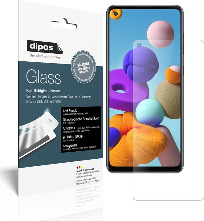 Actual product image Dipos Screen Protector Anti-Shock (2 Piece, Samsung Galaxy A21s)