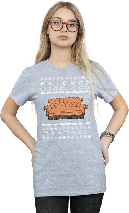 Actual product image Friends Womens/Ladies Fair Isle Couch Cotton Boyfriend T-Shirt (S)