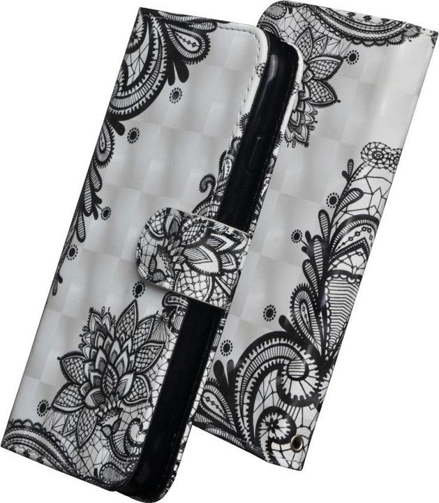 Produktbild Cover-Discount iPhone 12 mini - Etui Glitzer Effekt Blumen schwarz (Apple iPhone 12 mini)