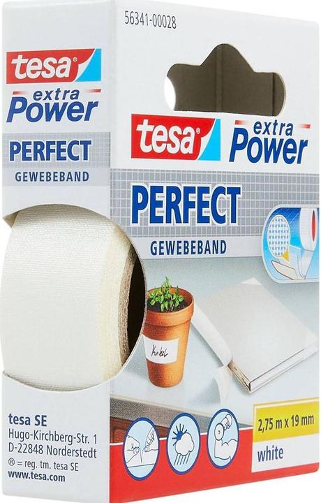 Actual product image tesa EXTRA POWER PERFECT fabric tape, fabric-reinforced duct tape (19 mm)