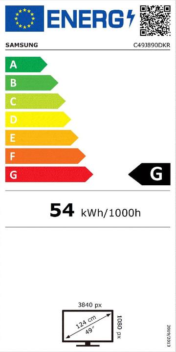 Energie-Label Samsung LC49J890DKRXEN (3840 x 1080 Pixel, 49")