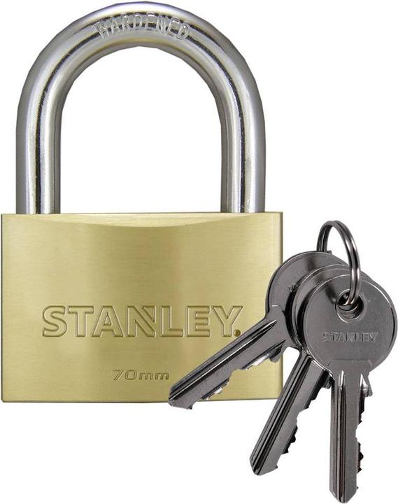 Actual product image Stanley Brass padlock 70mm Std shackle