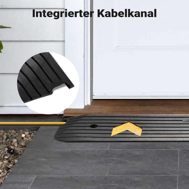 Produktbild Wiltec Schwellenrampe Gummi 1130x241x25mm Rampe 50t Auffahrrampe Rollstuhl Auto