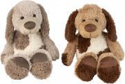IKO Plüsch Hund sitzend in grau & braun h=26cm (stehen (26 cm)